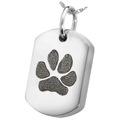 Dog Tag with Actual Paw Print 