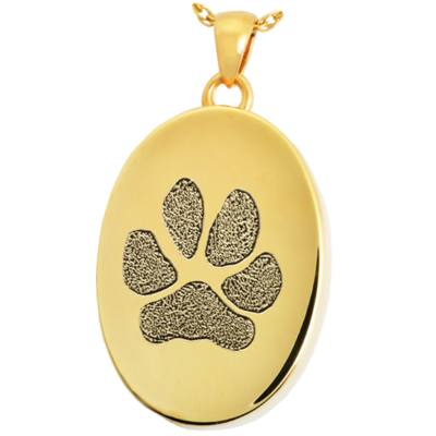 Oval with Actual Paw Print 