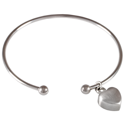 Stainless Steel Cuff Bracelet with Heart